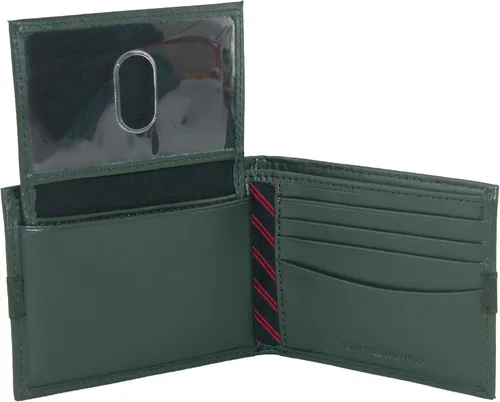 Vista 3 de Tommy Hilfiger Cartera de cuero genuino para hombre con múltiples ranuras para tarjetas
