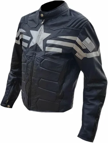 Vista 2 de coolhides Chaqueta de cuero para hombre de la moda del Capitán de invierno