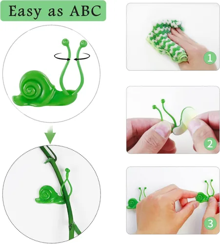 Vista 4 de Clips de fijación de plantas para plantas trepadoras de pared, 50 piezas en forma de caracol, clips de pared invisibles para plantas trepadoras