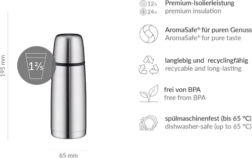Vista 6 de Alfi Isotherm - Termo aislado (0,35 L, acero inoxidable con tapa de rosca)