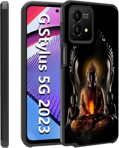 Vista 13 de Funda para Moto G Stylus 5G 2023, resistente 2 en 1 de doble capa híbrida de policarbonato duro y silicona suave a prueba de golpes, funda