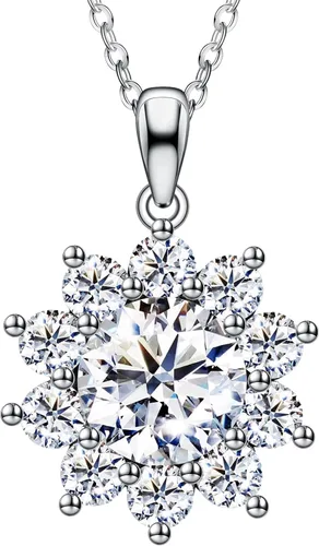 Vista 8 de Joyería para esposa, collar de diamantes para mujer, 1CT-3CT boda, aniversario, cumpleaños, regalos para esposa, novia, joyería de mujer, joyería
