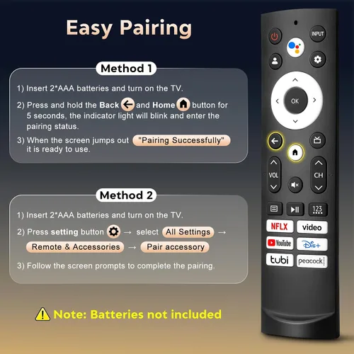 Vista 6 de Reemplazo de control remoto por voz para Hisense Smart Google TV, compatible con Hisense QLED UHD Mini-LED ULED Google TVs
