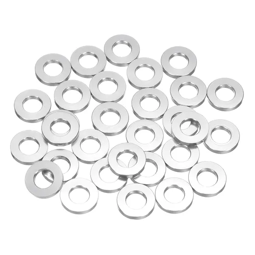 Vista 7 de uxcell 20 arandelas planas de aluminio, juntas de sello redondo M4x10x1.0.197 in, espaciadores planos para tornillos, tornillos, accesorios