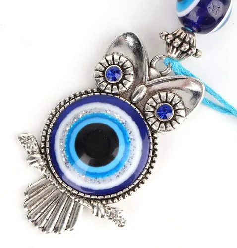 Vista 8 de Llavero de mal de ojo, dije azul de protección turca, soporte para llaves de buena suerte, lindo adorno colgante de automóvil, decoración del hogar