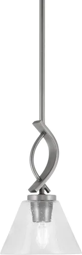 Vista 20 de Toltec Lighting Cavella Stem Colgado Mini colgante, acabado grafito, vidrio de muselina blanca de 4 pulgadas