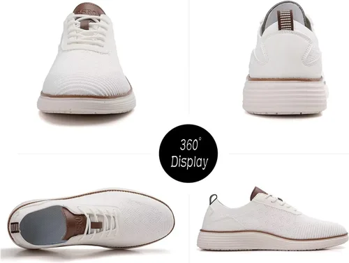 Vista 3 de BSROT Zapatos Oxfords de malla para hombre, zapatos casuales de negocios, oficina, caminar, zapatos deportivos ligeros