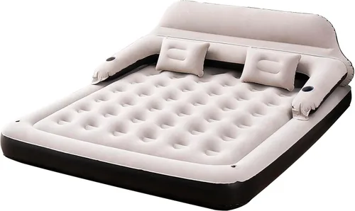 Vista 8 de DIMAR GARDEN Colchón de aire tamaño twin con cabecera y almohadas, cama inflable