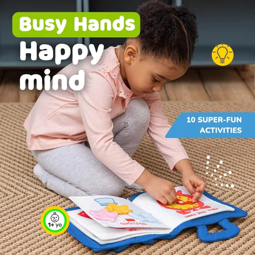 Vista 3 de deMoca - Juguete montessori, libro para bebés - Juguetes para niños pequeños - Juguete de viaje - Juguete educativo con actividades para niños