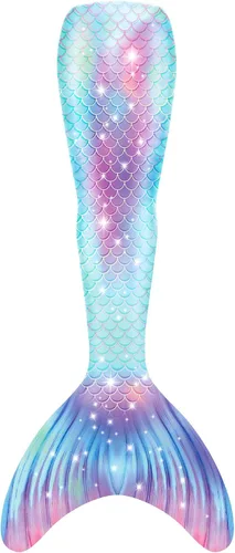 Vista 3 de Traje de baño de cola de sirena con monoaleta para niñas, conjunto de bikini