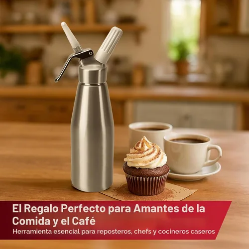 Vista 8 de Chef Master Dispensador de crema batida con 3 boquillas y cepillo de limpieza 1 pinta