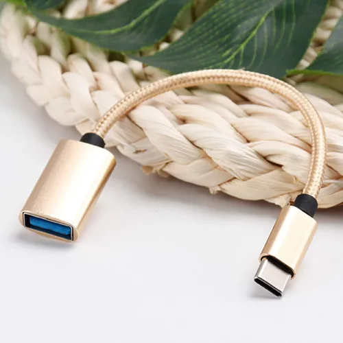 Vista 2 de Cable adaptador OTG, cable de datos de nylon trenzado OTG adaptador USB cable micro adaptador cable U adaptador de disco