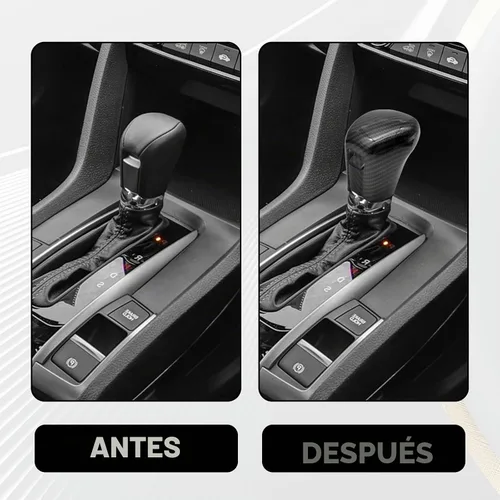 Vista 4 de Funda de Decoración de Cambio Negra para Transmisión Automática, Accesorios de Adorno para Palanca de Cambio Compatible con Honda Civic de 10ª Negro