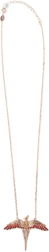 Vista 2 de Collar Fawkes de plata de ley bañado en oro rosa con cristales, Plata esterlina, Cristal