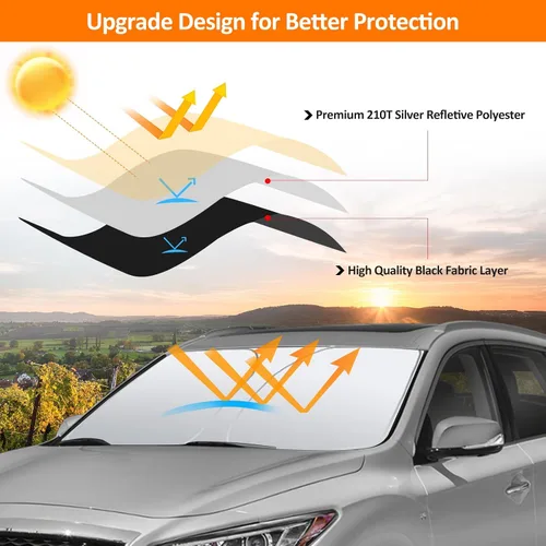 Vista 3 de D-Lumina Winshield - Parasol para Infiniti QX60 2014 2015 2016 2017 2018 2019 2020 2021, protector solar frontal plegable bloquea los rayos UV