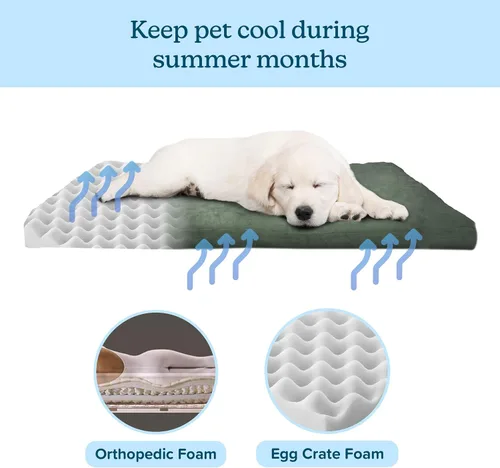 Vista 3 de PETMAKER - Cama ortopédica para perro resistente al agua con funda extraíble lavable, parte inferior antideslizante y espuma estilo caja de huevos