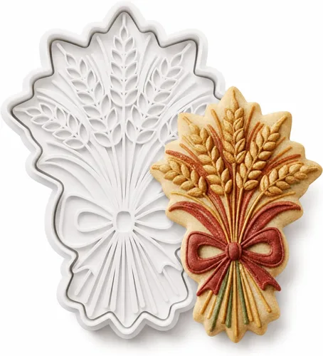 Vista 26 de 8 PCS Thanksgiving Cookie Cutter Set with Embossers Turkey Pumpkin Maple Leaf Corn & More 3" Complete Fall Collection