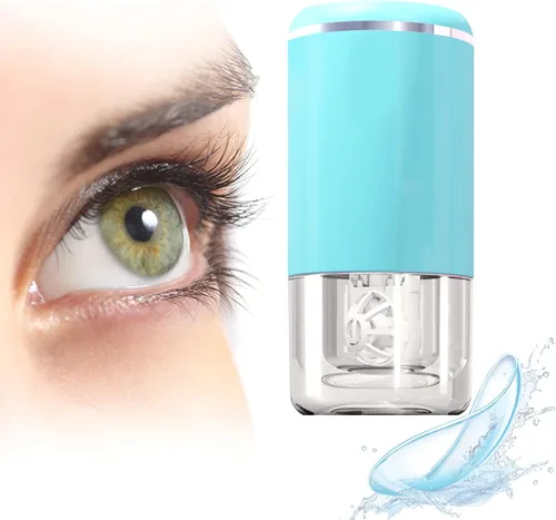 Vista 2 de Limpiador ultrasónico de la lente de contacto, máquina inteligente de la limpieza para las lentes suaves y de contacto, azul