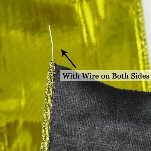Vista 4 de MEEDEE Black and Gold Velvet Ribbon 2.5 inch with 10 Yards Spool Two Tone Velvet Wired Ribbon for Gift Wrapping, Halloween Wreaths, Christmas Tree