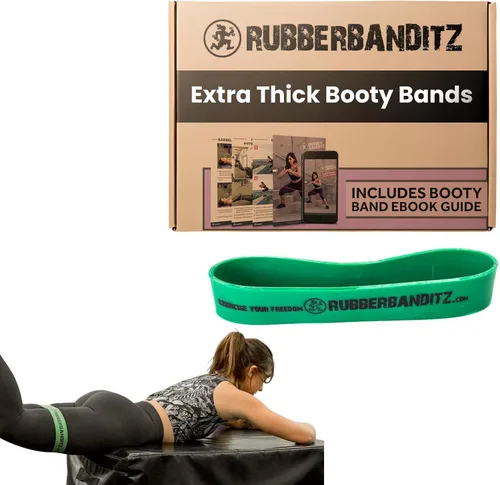 Vista 11 de Rubberbanditz Bandas extra gruesas para glúteos y piernas – Incluye guía electrónica para mujeres – Mini banda de ejercicio de bucle que engancha