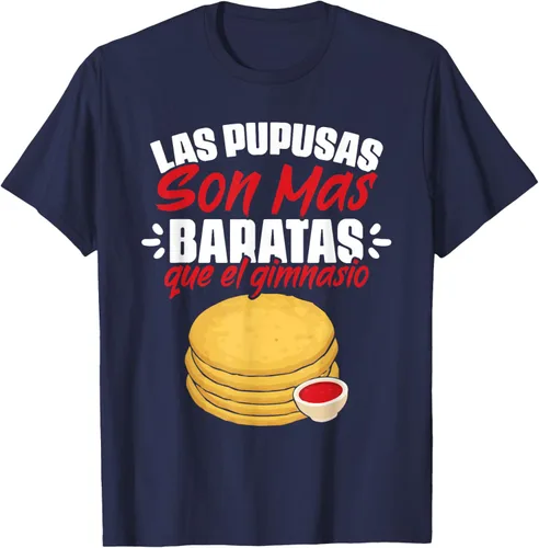 Vista 7 de Las Pupusas Que El Gimnasio - Camiseta salvadoreña salvadoreña, Negro