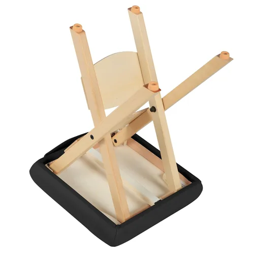 Vista 4 de Master Massage Tables - Taburete de masaje plegable de madera ligero, color negro