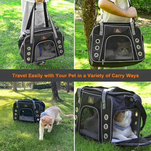 Vista 6 de Lifeand Transportador de gatos para gatos grandes y medianos de menos de 18 libras, plegable y suave, transportador para perros, aprobado por