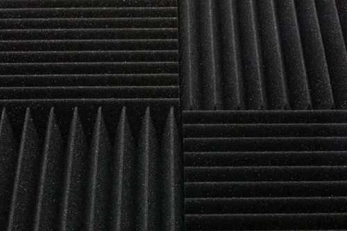 Vista 4 de AK TRADING CO. Paquete de 4 paneles acústicos de carbón para estudio, cuñas de espuma de 2 x 12 x 12 pulgadas