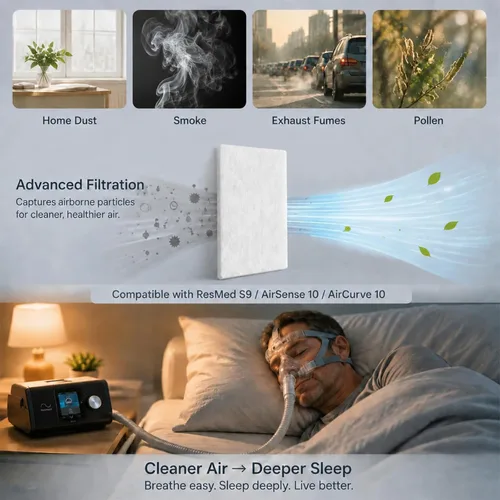 Vista 3 de Paquete de 20 filtros CPAP ResMed Filtro de Aire Desechable Premium Filtro de Repuesto Universal para ResMed Airsense10 Aircurve10 Airstart 10 10