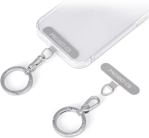 Vista 8 de Lengüeta de metal para teléfono, parche de cordón, llavero de soporte para teléfono, soporte para anillo, lengüeta de correa Negro