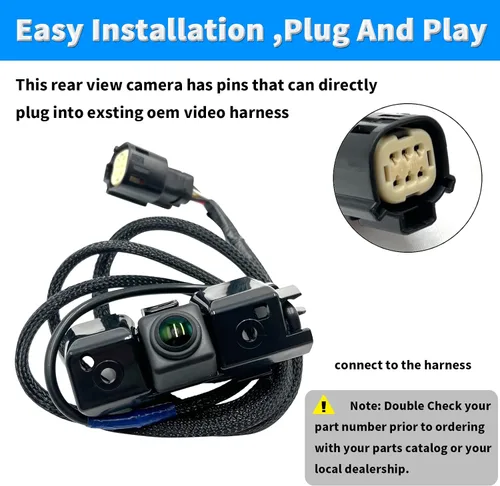 Vista 2 de Cámara de retrovisión trasera compatible con Chevy Silverado Cheyenne GMC Sierra 1500 HD 2500 HD 3500 HD 3500 HD Reverse Park Assist Backup Camera