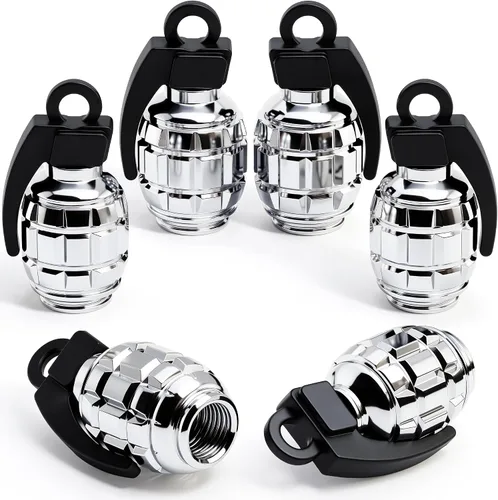 Vista 28 de 4 tapas de válvula de neumático, cubiertas universales de válvula de neumático de aleación de aluminio para automóviles, camiones, SUV, Negro