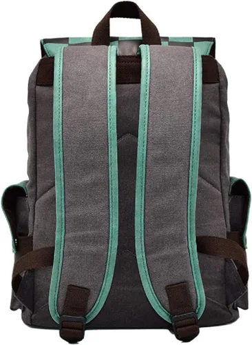Vista 4 de Afoxsos Mochilas de anime japonés, bolsa de hombro de lona unisex para la escuela y la oficina (10.6 x 4.7 x 16.5 pulgadas, multicolores), Turquesa