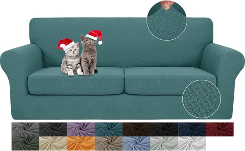 Vista 50 de JIVINER Fundas de sofá de 3 piezas para sofá de 2 cojines, funda elástica para sofá con 2 fundas de cojín de asiento extra grandes, fundas de sofá