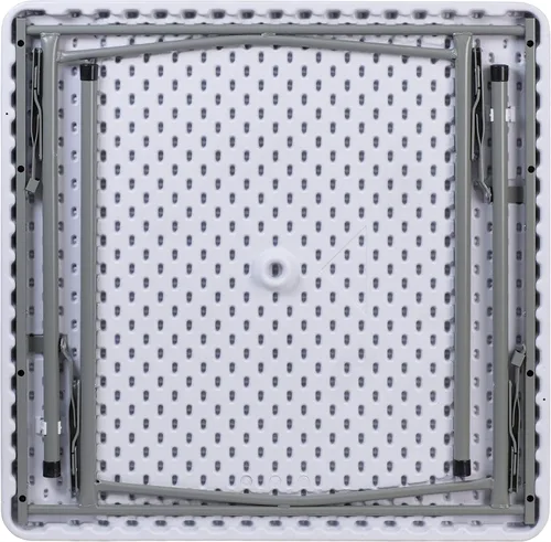 Vista 6 de Flash Furniture Kathryn Mesa plegable cuadrada de plástico blanco granito de 2.81 pies con patas de bloqueo recubiertas de polvo