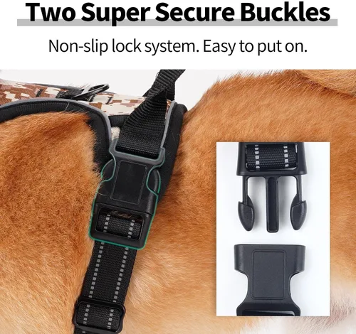 Vista 2 de Arnés para perro, chaleco acolchado suave ajustable para perro, el chaleco de arnés para perro con una hebilla de seguridad es fácil de llevar