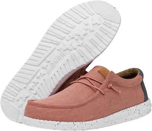 Vista 3 de HEYDUDE - Mocasines de lona lavada Wally para hombre, mocasines sin cordones, cómodos y ligeros