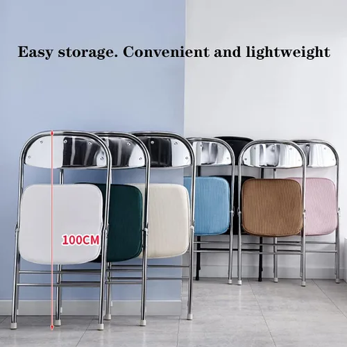 Vista 4 de Sillas plegables para muebles, silla de escritorio, silla de camping, silla plegable con respaldo y marco de metal de acero resistente para sillas