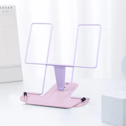 Vista 8 de MSDADA - Soporte de libros de metal para escritorio, soporte ajustable para lectura, soporte portátil para libros de cocina y documentos, soporte