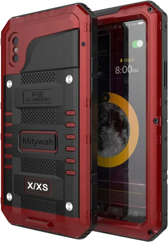 Vista 85 de Mitywah Funda impermeable para iPhone 7/iPhone 8 / iPhone SE 2020, funda de metal resistente de grado militar, protección de cuerpo completo