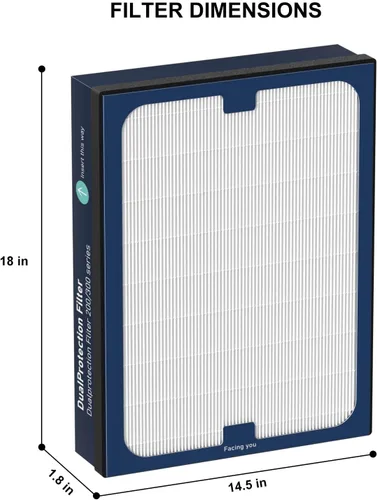 Vista 5 de Filtro de repuesto serie 200/300 compatible con Blueair serie 200/300, para modelos 200, 201, 203, 205, 210, 215, 250, 270, 280i, 303, True HEPA