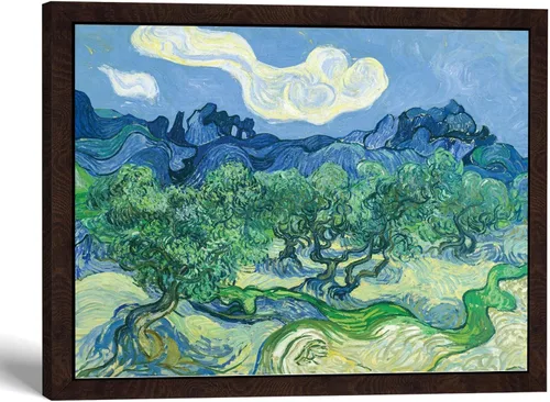 Vista 14 de Vincent Van Gogh - Impresión artística enmarcada de olivos para decoración del hogar, 11 x 14, 2438 Barnwood