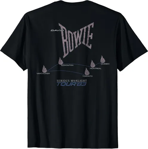 Vista 2 de David Bowie - Camiseta Serious Moonlight 1983 Tour, Negro
