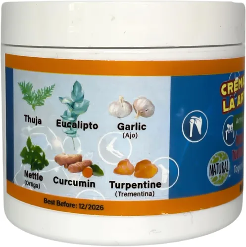 Vista 3 de Naturales Artritis Gel Ortiga Ortiga, Ajo Ajo, Aceite de Curcuma Thuja, Aceito de Eucalito 6.0oz