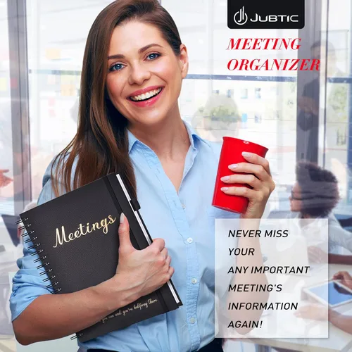 Vista 2 de JUBTIC Cuaderno de reuniones para el trabajo con artículos de acción, cuadernos de trabajo para tomar notas y organizador de agendas, el suministro