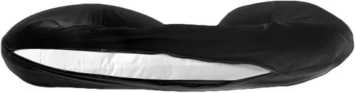 Vista 3 de Betty Dain Funda de almohada de punto elástico para embarazo/maternidad, color negro, 60 x 25 pulgadas.