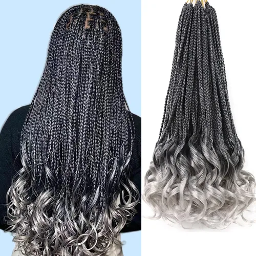 Vista 52 de Cabello para Trenzas Rizo Francés Color 1 Trenzas de Ganchillo Rizo Francés 10 Pulgadas Trenzas de Caja Cabello de Ganchillo para Mujeres y Niños