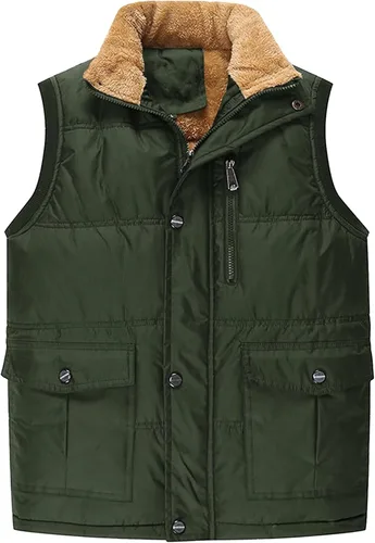 Vista 2 de MAGNIVIT Chaleco de forro polar para hombre, cálido y grueso, para viajes, pesca