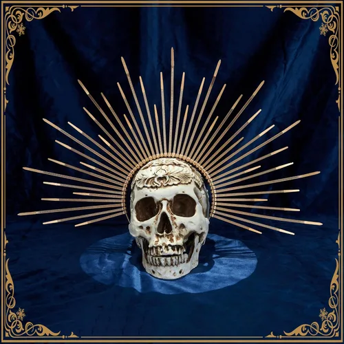 Vista 2 de Zivyes Corona de halo dorado Sunburst Spike Crowns Goddess Headpiece Halloween Decoración Accesorios