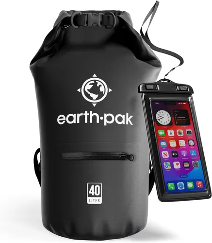 Vista 17 de Earth Pak Bolsa seca impermeable con bolsillo con cremallera, mochila impermeable para mantener el equipo seco
